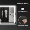 Specchio da Bagno Antiappannante 80x60 cm con Luce LED Regolabile Speaker Bluetooth Pulsanti Touch in Vetro      