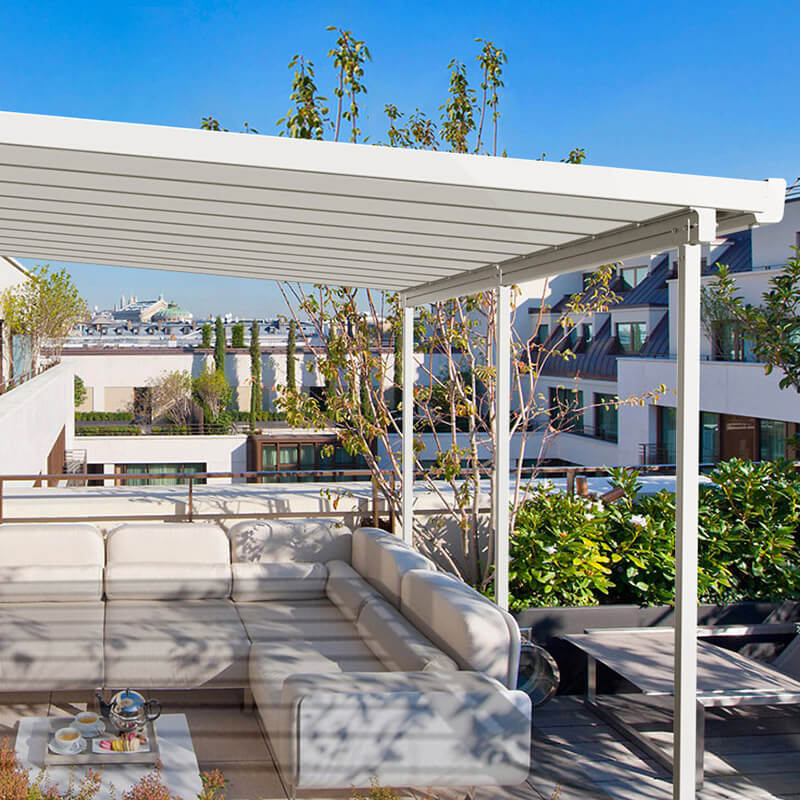 Pergola da Giardino 5,45x4m in Alluminio con Copertura in Policarbonato Kraus Edera