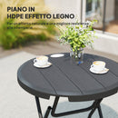 Tavolo da Giardino Ø80x73 cm Rotondo Pieghevole per 4 Persone in Alluminio e Plastica HDPE Grigio      