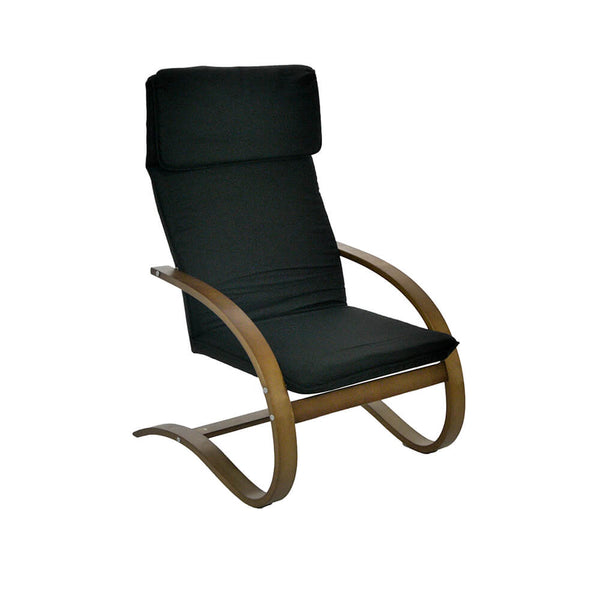 Fauteuil en Tissu et Bois avec Coussin 67x78xH100cm Noir online