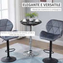 Tavolino da Bar Ø61x76-97 cm in Acciaio e ABS Nero
