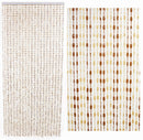 Tenda a Fili per Porta Antimosche 125x240 cm in Plastica Goccia Beige/Tabacco Opaco