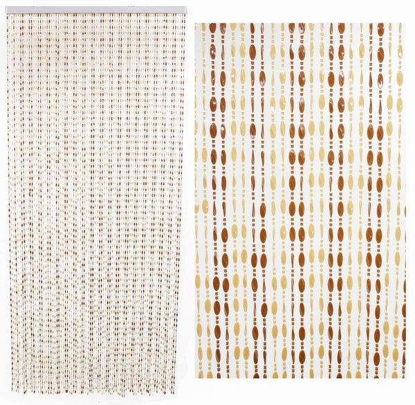 Rideau de Fil pour Moustiquaire 125x240 cm Goutte Plastique Beige/Tabac Mat online