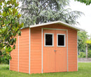 Casette Box da Giardino in Legno Porta Utensili 238x207x214 cm con 2 Porte e Finestre Ecla Salmone