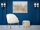 Poltrona Shell Crema 65x69x84 cm in Legno Spugna Poliestere e Acciaio Crema e Oro