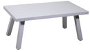 Set Salotto da Giardino Divano 2 Poltrone e Tavolino in Alluminio Cleveland Bianco e Grigio