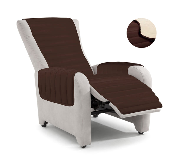 acquista Housse de fauteuil matelassée double face marron/crème