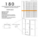 Porta Parete Doccia 1 Anta Battente in Cristallo Trasparente 8mm H195 Bonussi Leonie Varie Misure