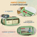 Lavagna per Bambini 59x48x118 cm a Gesso Magnetica e Rotolo di Carta in Legno Verde  