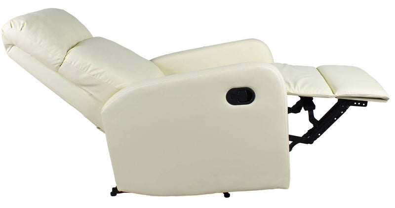 Poltrona Relax Manuale Reclinabile in Similpelle Vandi Panna