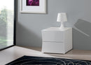 Comodino 2 Cassetti 50x40x41,3 cm Arco Bianco Lucido