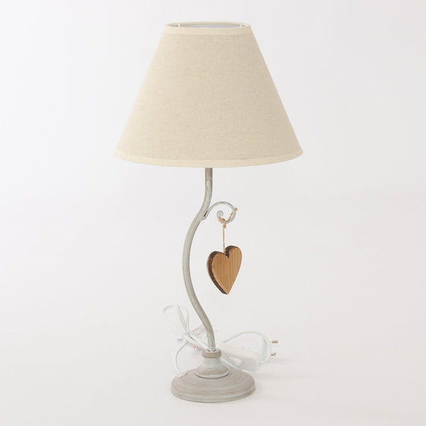 Lampada da Tavolo 20xH46 cm in Metallo con Decorazione Cuore Grigia online