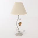 Lampada da Tavolo 20xH46 cm in Metallo con Decorazione Cuore Grigia