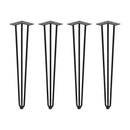 Set di Gambe Hairpin di 3 Bastoncini per Tavolo H710 Verniciato Nero Acciaio Emuca