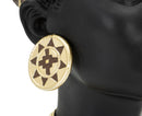 Statua Donna Masai con Turbante 21,5x45x27,5 cm in Poliresina Nero/Oro