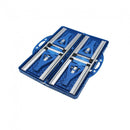 Set Tavolo Pieghevole con 4 Sgabelli da Campeggio in Alluminio Blu