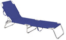 Lettino Prendisole Pieghevole da Giardino 190x57x27 cm in Alluminio e Textilene Blu Melange