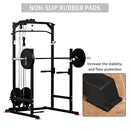 Stazione Fitness Multifunzione 155x118x220 cm in Acciaio Nero