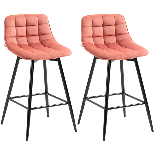 Lot de 2 Tabourets avec Dossier 45x47x88 cm en Polyester Rouge prezzo