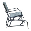 Panchina a Dondolo da Giardino in Metallo 125x73x88 cm  Grigio