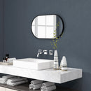 Specchio da Bagno Ovale da Parete 60x90 cm con Cornice in Alluminio Nero   