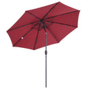 Ombrellone da Giardino Ø2,75x2,33 m Palo Ø38 mm in Metallo con luci LED Rosso 