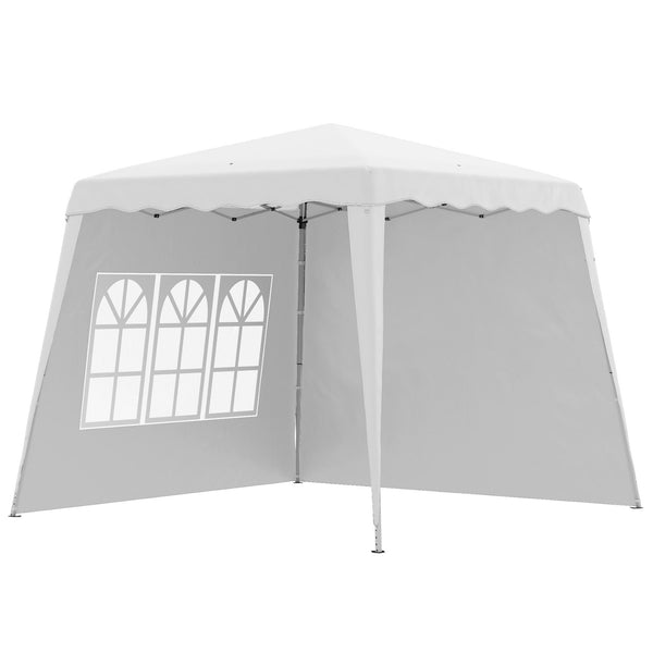 Gazebo Pieghevole da Giardino 2,4x2,4x2,5m in Acciaio e Tessuto Oxford Bianco sconto