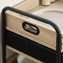 Carrello da Cucina 4 Livelli 45x35x79,5 cm con Cassetto e Vassoi Portavivande  in Legno e Acciaio