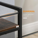 Carrello da Cucina con Portavivande 62x40x75 cm in Acciaio e Legno Marrone Rustico