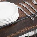 Carrello da Cucina con Portavivande 62x40x75 cm in Acciaio e Legno Marrone Rustico