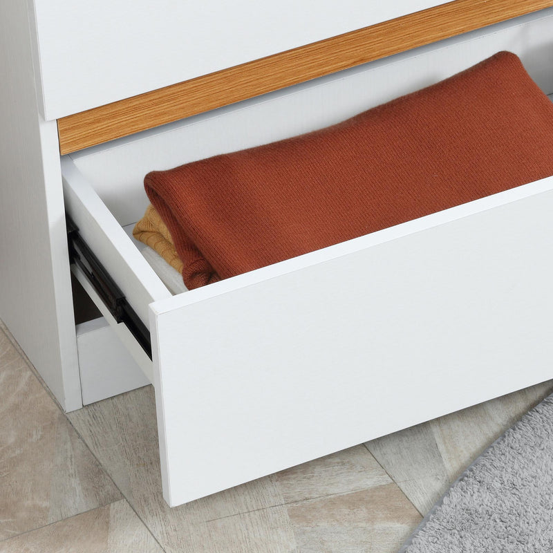 Cassettiera 3 Cassetti 80x40x86 cm in Legno MDF e Truciolato Bianco