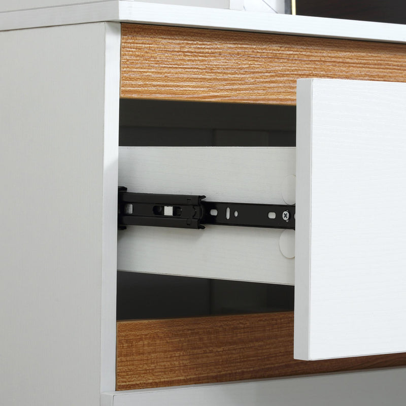 Cassettiera 3 Cassetti 80x40x86 cm in Legno MDF e Truciolato Bianco