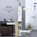 Mobile a Colonna 2 Ripiani 2 Armadietti 15,2x29,8x118 cm in MDF e Legno Truciolare Bianco e Legno