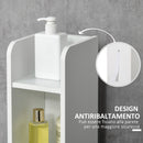 Mobile a Colonna con Mensole e Armadietti 15x17x120 cm in MDF e Legno Truciolare Bianco