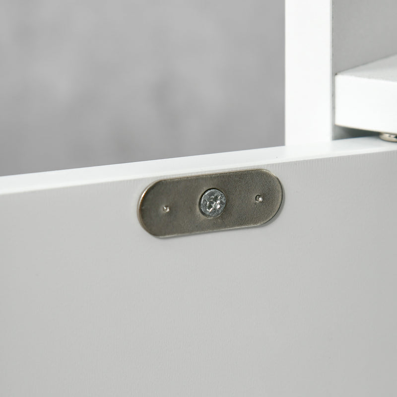 Mobile a Colonna con Mensole e Armadietti 15x17x120 cm in MDF e Legno Truciolare Bianco