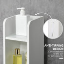 Mobile a Colonna con Mensole e Armadietti 15x17x120 cm in MDF e Legno Truciolare Bianco e Grigio