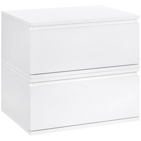 acquista Set de 2 Chevets Suspendus 49x38x23 cm en MDF et Aggloméré Blanc