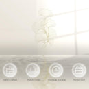 Decorazione Murale 3D 51x94,5 cm in Metallo Foglia di Ginkgo Oro