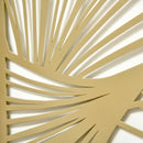 Decorazione Murale 3 Pezzi 30x90 cm in Metallo Foglie di Ginkgo Oro