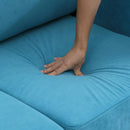 Divano 2 Posti 170x90x85 cm in Tessuto Effetto Velluto Blu