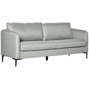 Divano 3 Posti 193x78x71 cm in Tessuto Poliestere Grigio