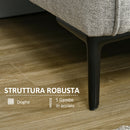 Divano 3 Posti 193x78x71 cm in Tessuto Poliestere Grigio