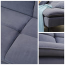 Divano Letto 2 Posti 181x92x84 cm in Tessuto Effetto Velluto Grigio