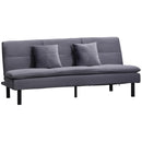 Divano Letto 2 Posti 181x92x84 cm in Tessuto Effetto Velluto Grigio