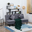 Divano Letto 2 Posti 181x92x84 cm in Tessuto Effetto Velluto Grigio