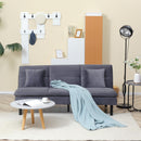 Divano Letto 2 Posti 181x92x84 cm in Tessuto Effetto Velluto Grigio