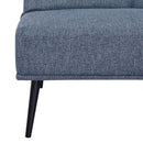 Divano Letto Singolo 180x80x81 cm in Tessuto Effetto Lino Azzurro e Nero