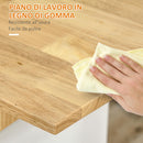 Isola Cucina 3 Ripiani 140x55x91 cm in Legno  e Truciolato Bianco