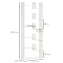 Libreria 6 Livelli 11 Scaffali 61x23x162,6 cm in MDF e Truciolato Bianco