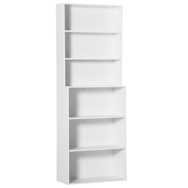 Bibliothèque 6 Étagères 76,2x34,5x209 cm en Bois Blanc prezzo